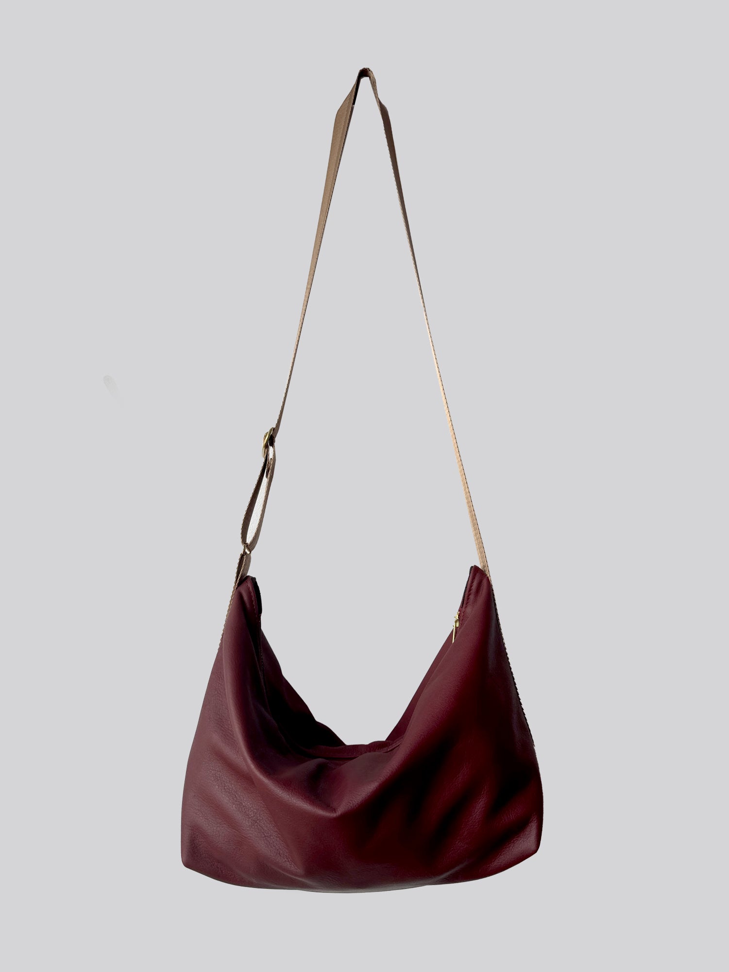 A4 - Merlot Leather with Tan Webbing