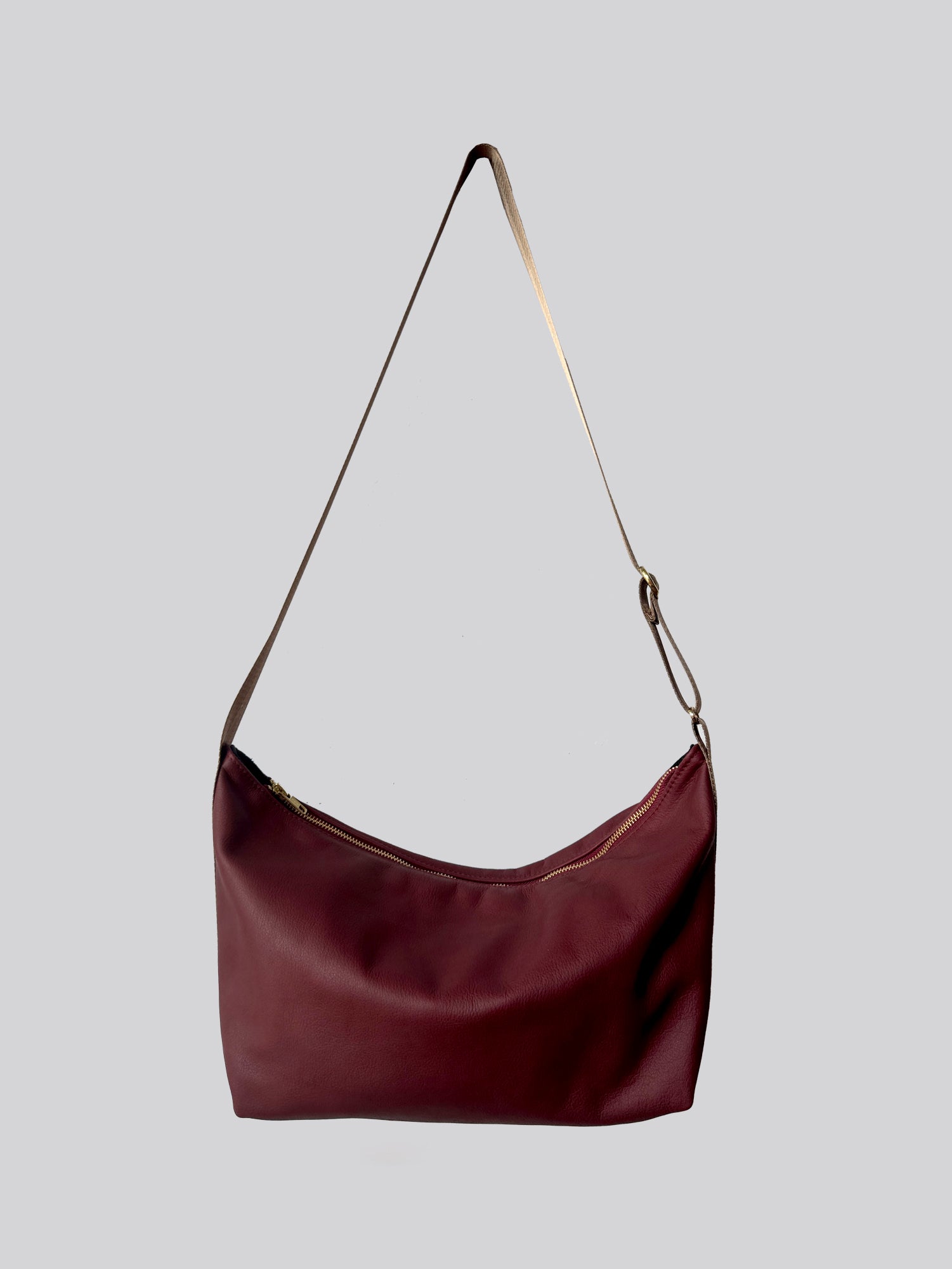 A4 - Merlot Leather with Tan Webbing