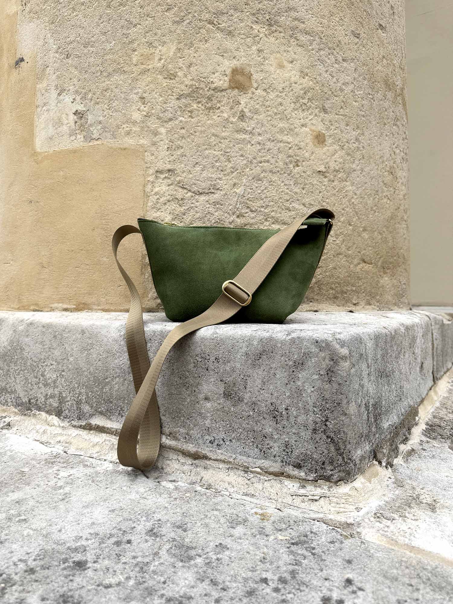 A5 - Khaki Green Suede