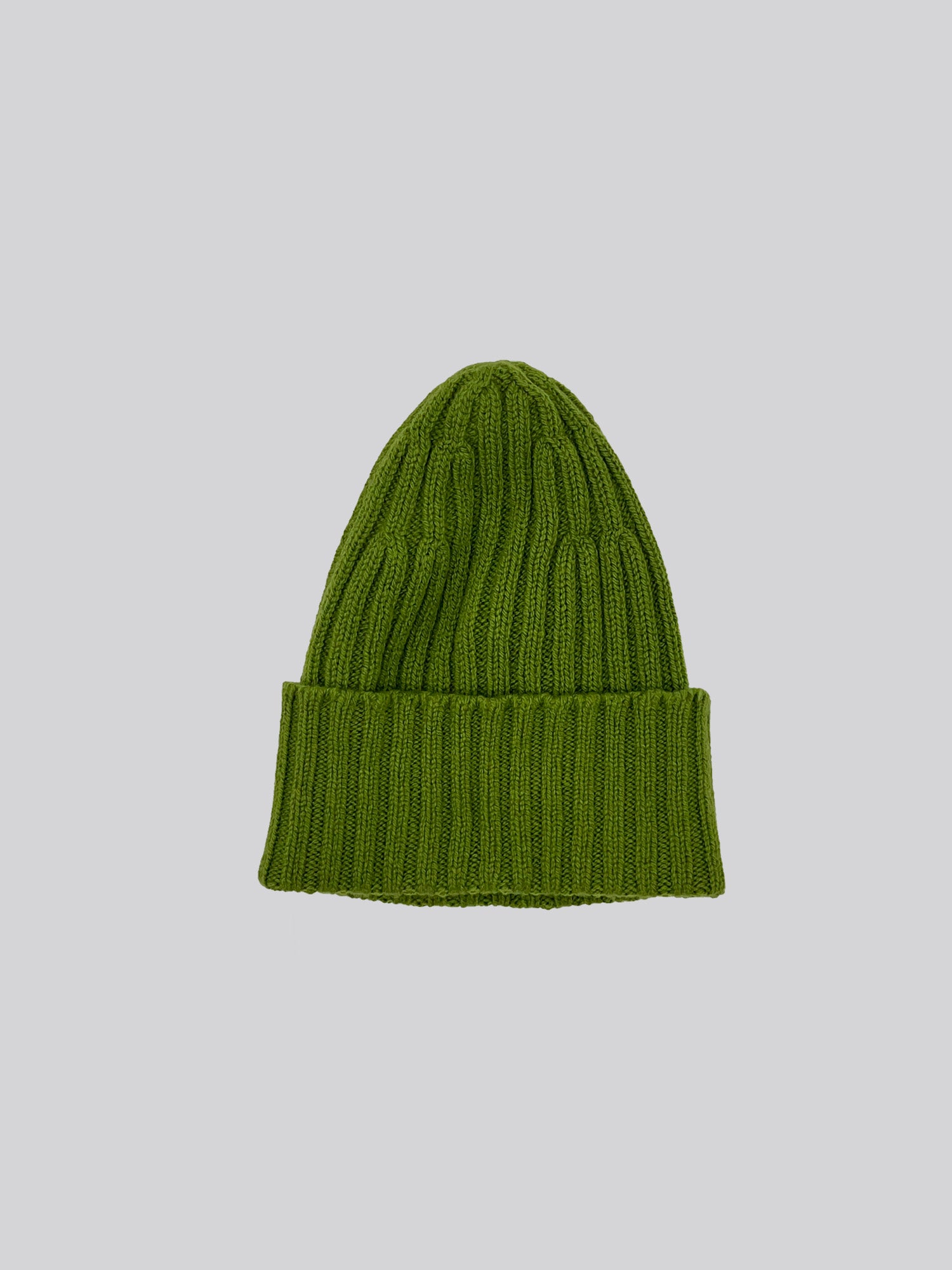 Ribbed Knit Beanie - Green - Studio Sample