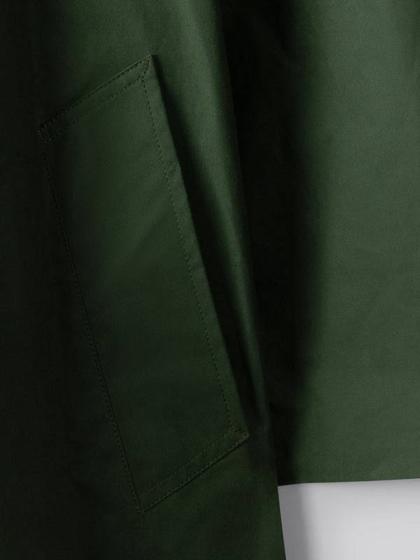 Water Resistant 100% Cotton Oilskin Overcoat - Dark Green