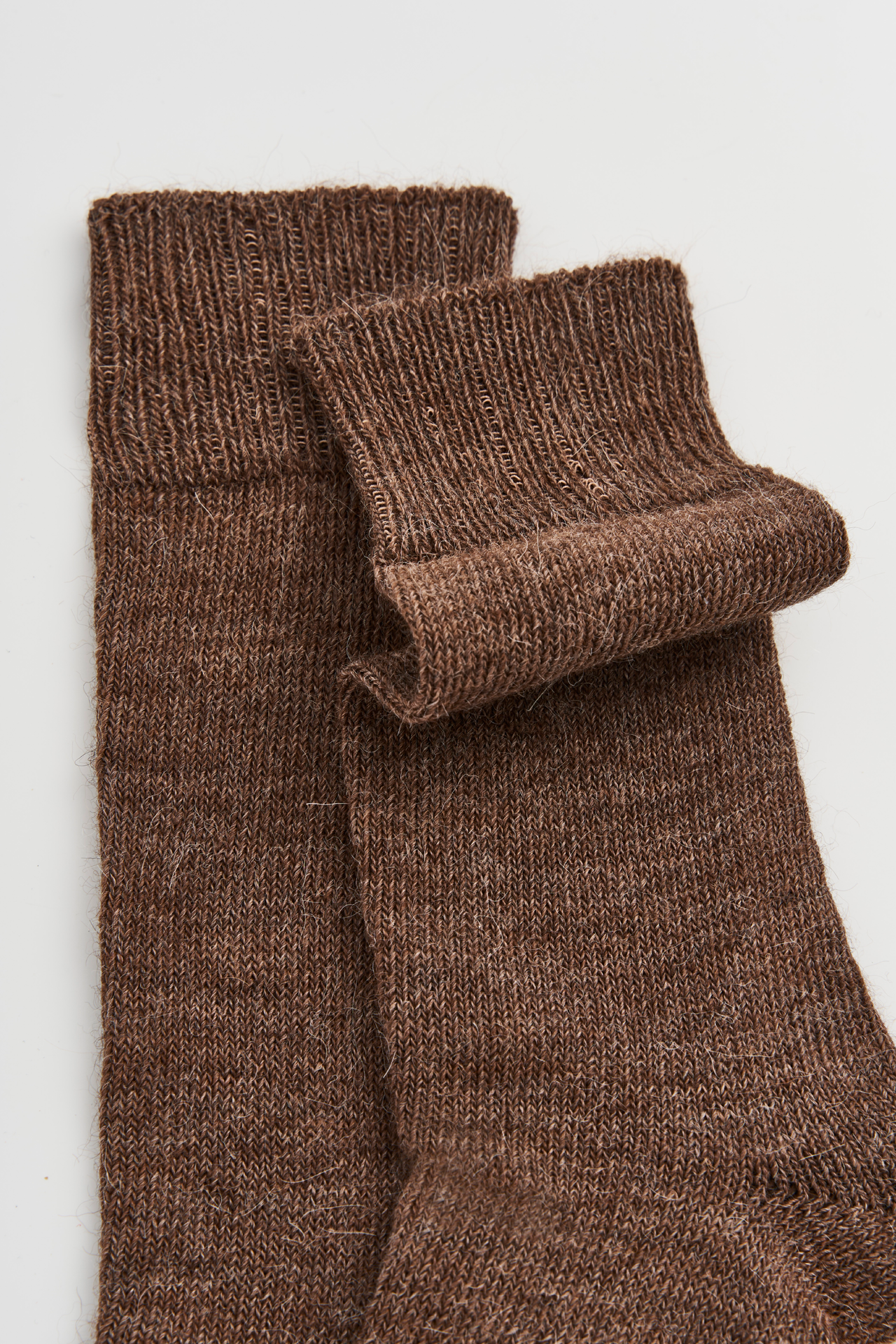 Treacle Brown Alpaca Socks - M