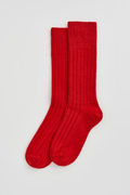 Postbox Red Merino Bed Socks by Pairs Socks - S