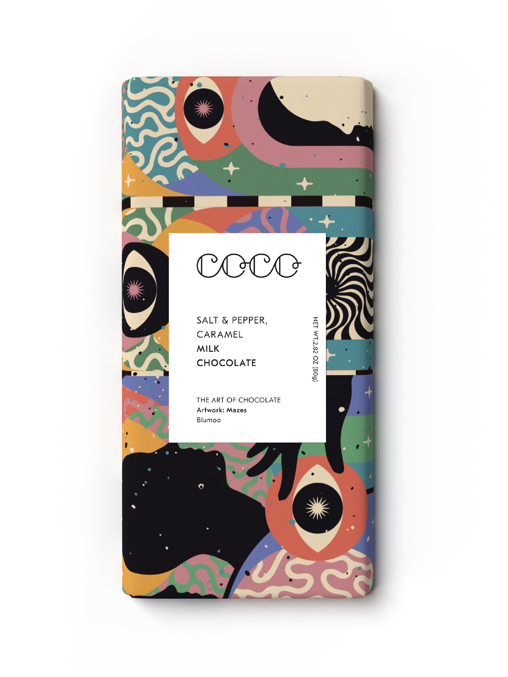 Salt & Pepper Caramel Milk Chocolate Bar 80g by COCO Chocolatier