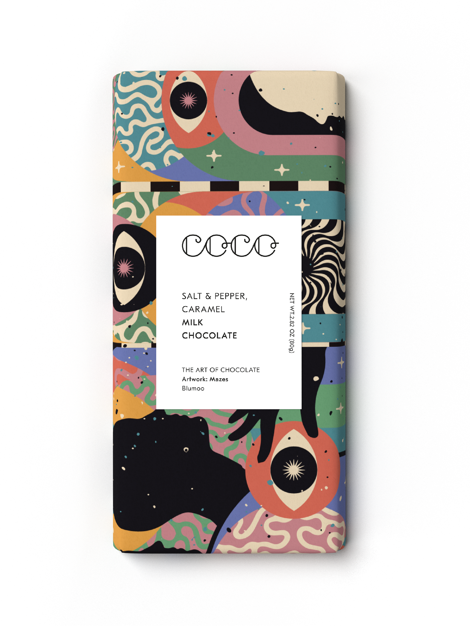 Salt & Pepper Caramel Milk Chocolate Bar 80g by COCO Chocolatier