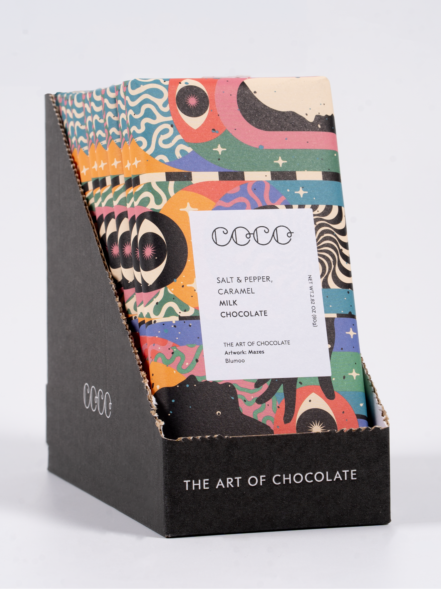 Salt & Pepper Caramel Milk Chocolate Bar 80g by COCO Chocolatier