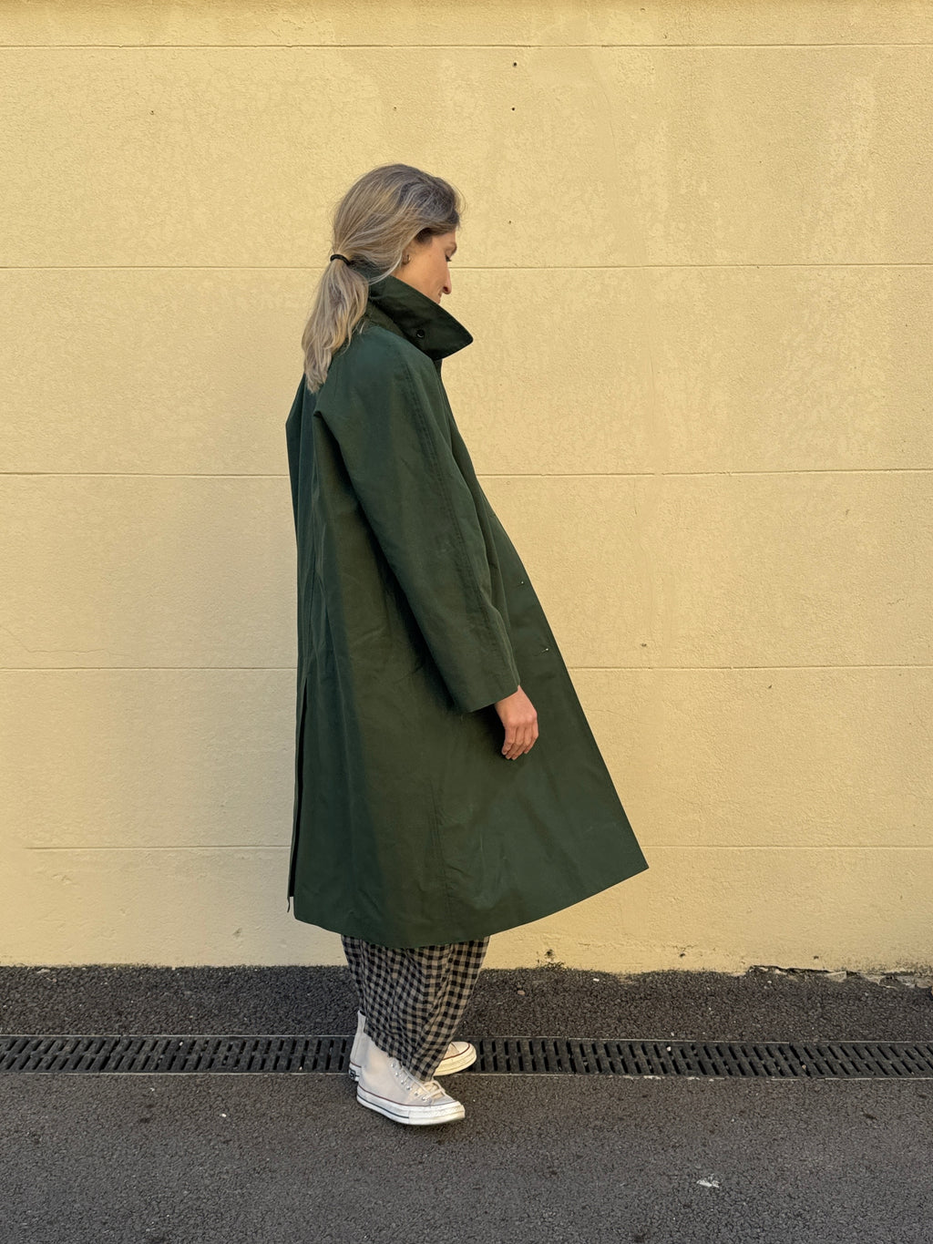 Water Resistant 100% Cotton Oilskin Overcoat - Dark Green