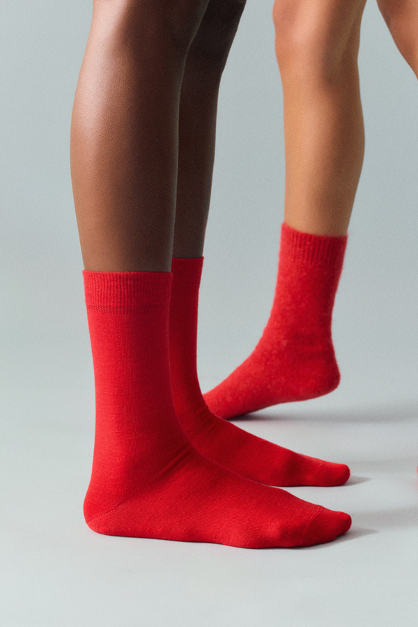 Merino Socks - Postbox Red