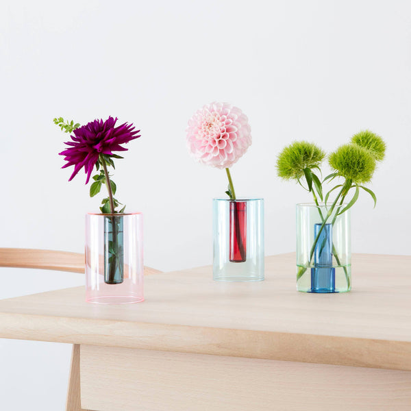 Reversible Glass Vase - Small: Mint/Violet