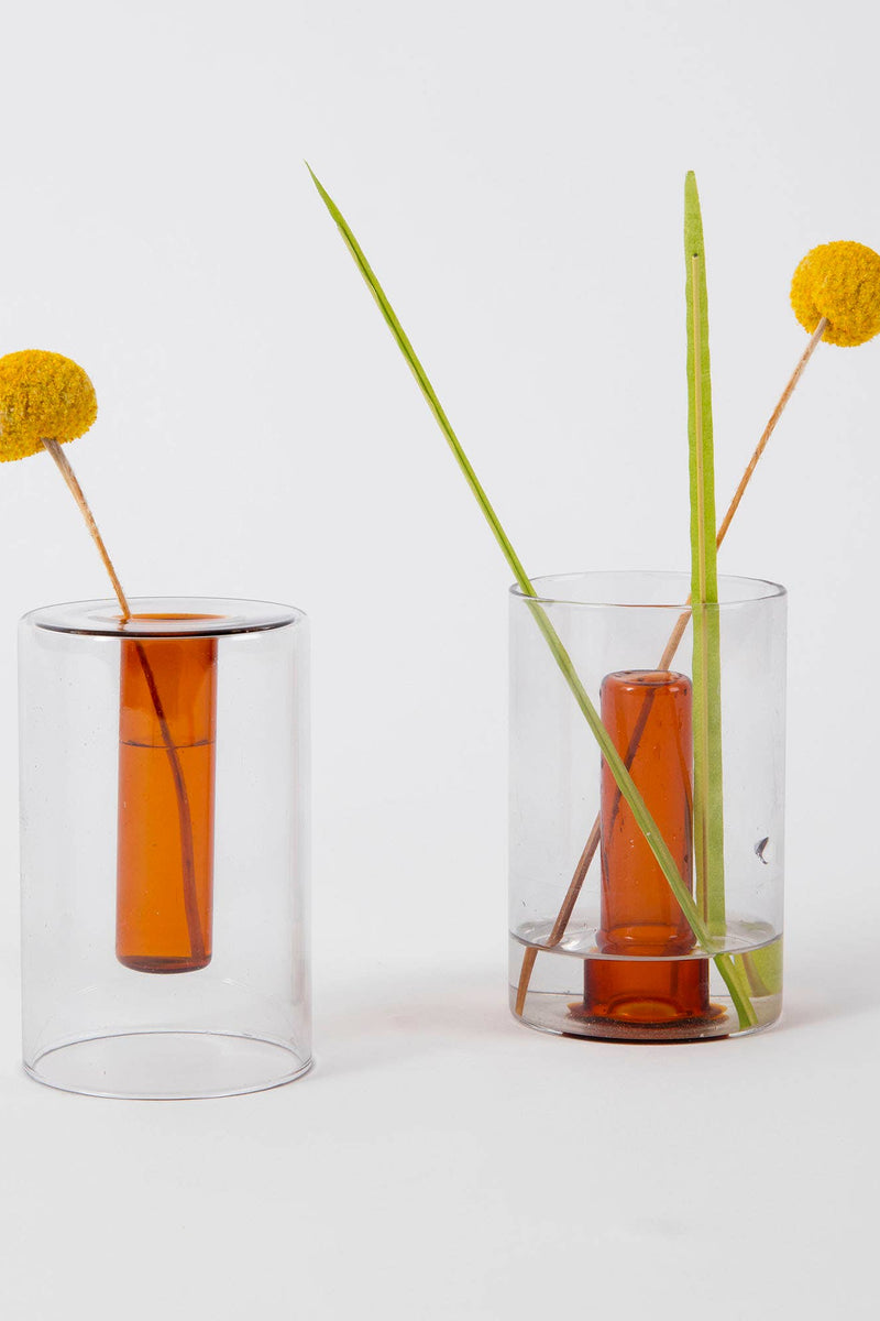 Reversible Glass Vase - Small: Mint/Violet