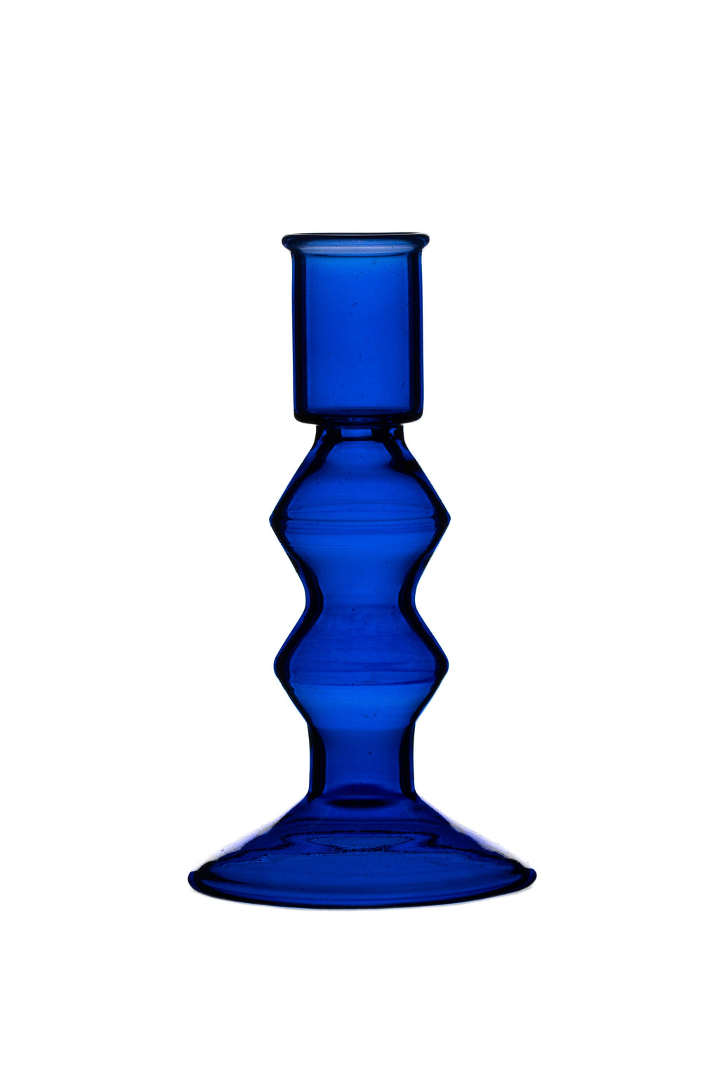 Marge Blue Glass Candlestick