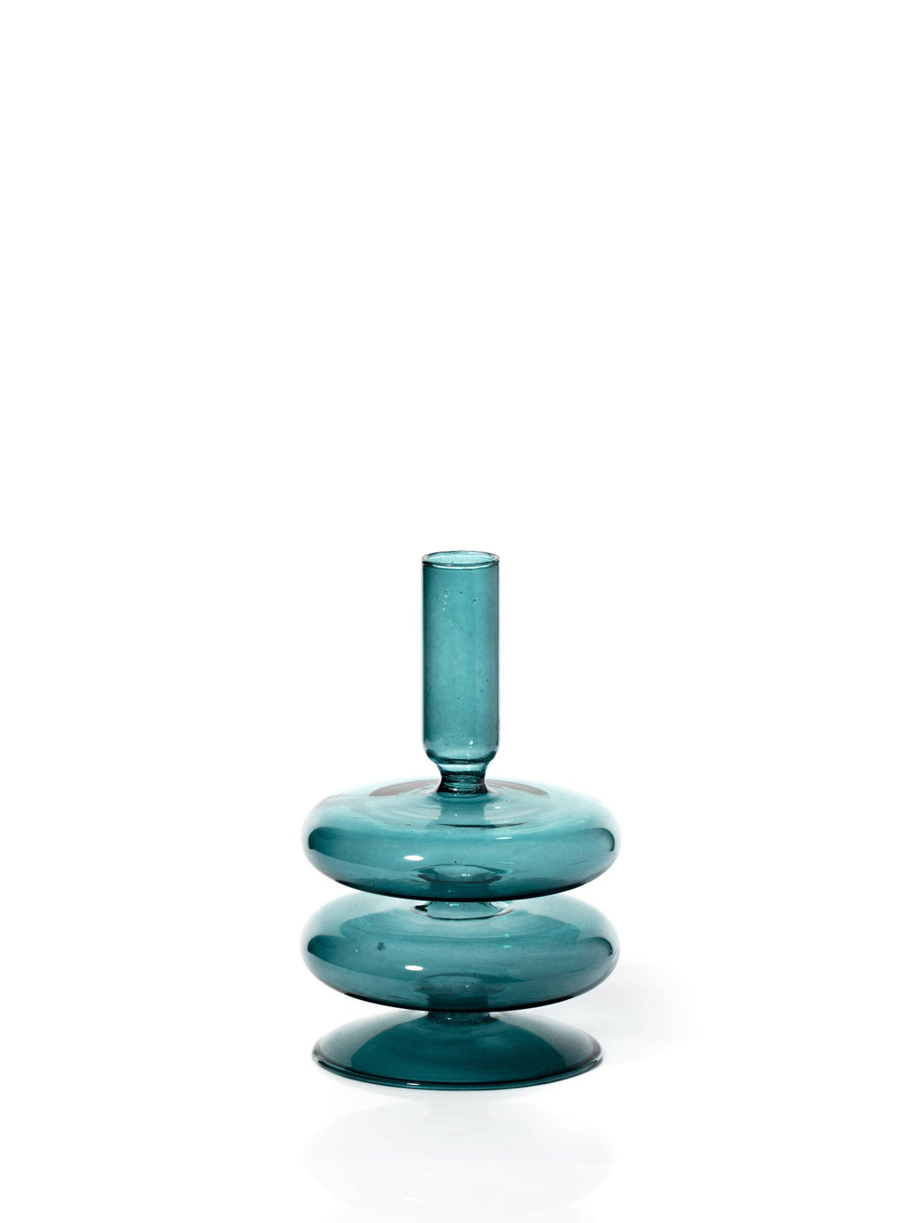 Maegen Glass Candle Holder - Ocean Teal