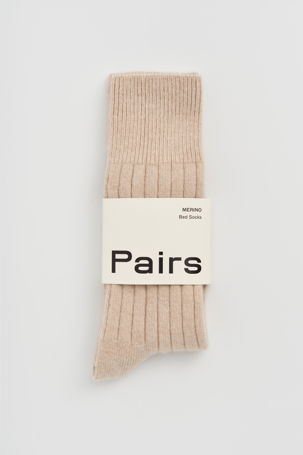 Milky Tea Beige Merino Bed Socks by Pairs - S