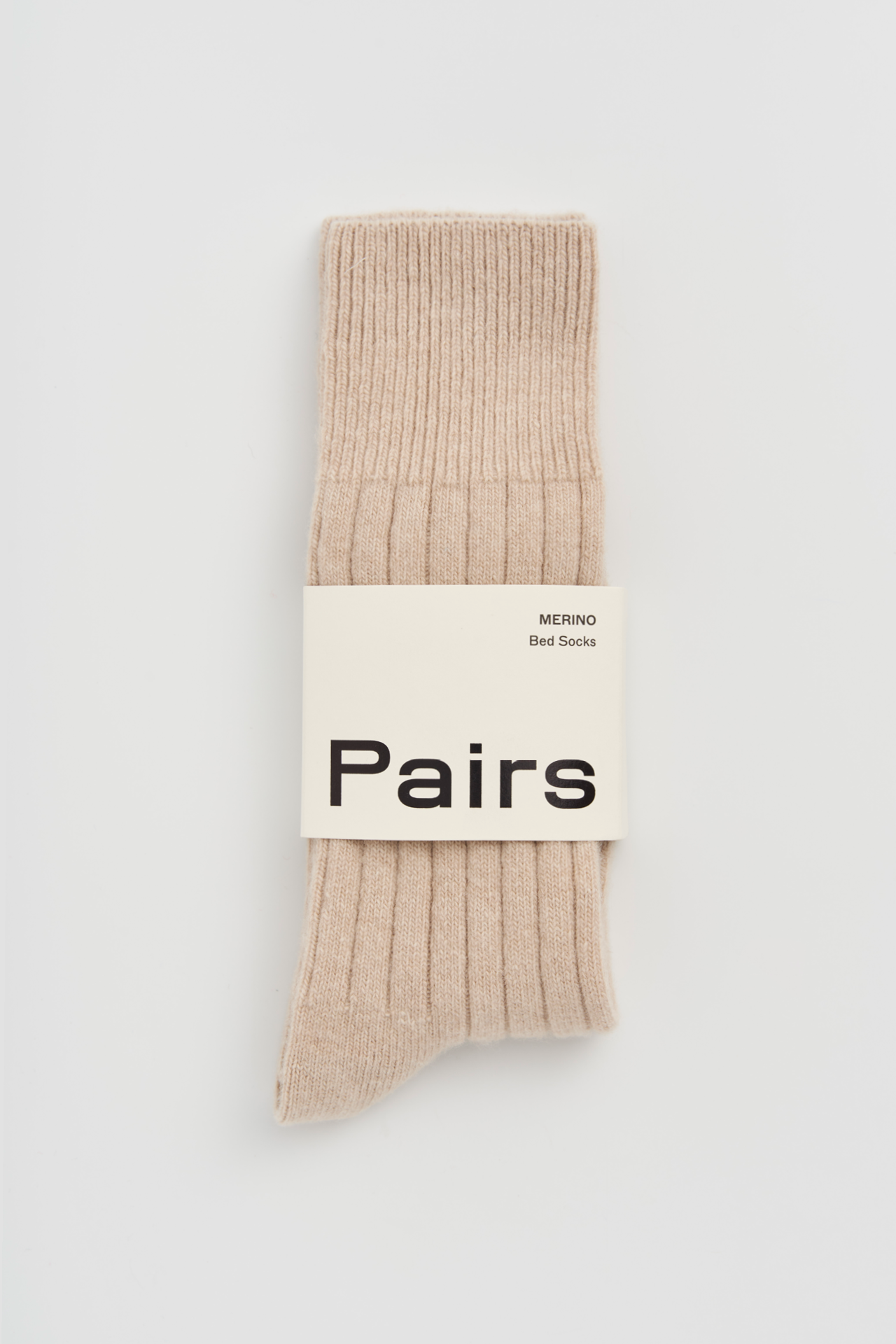 Milky Tea Beige Merino Bed Socks by Pairs - S