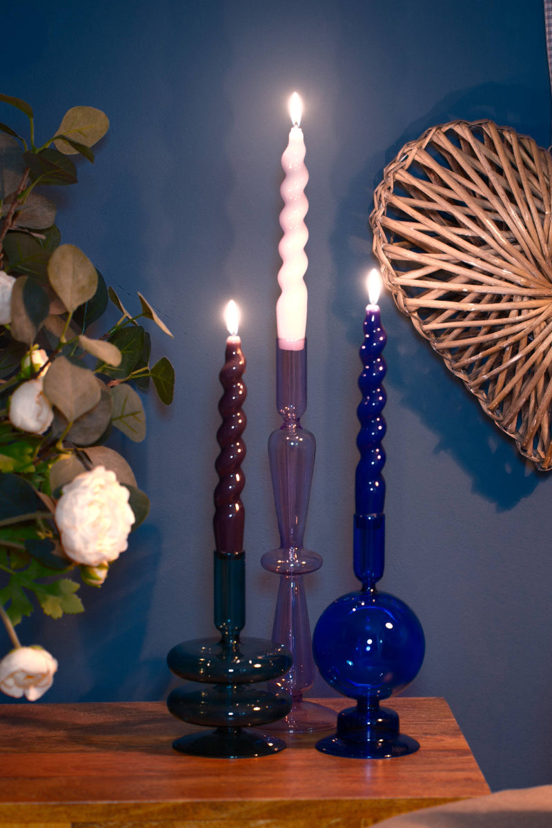Maegen Glass Candle Holder - Lilac