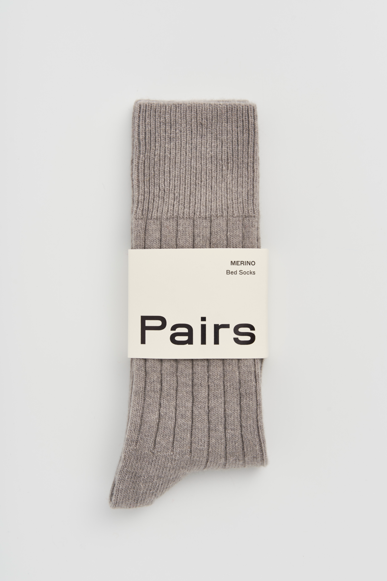 Grey Merino Bed Socks  by Pairs -  L