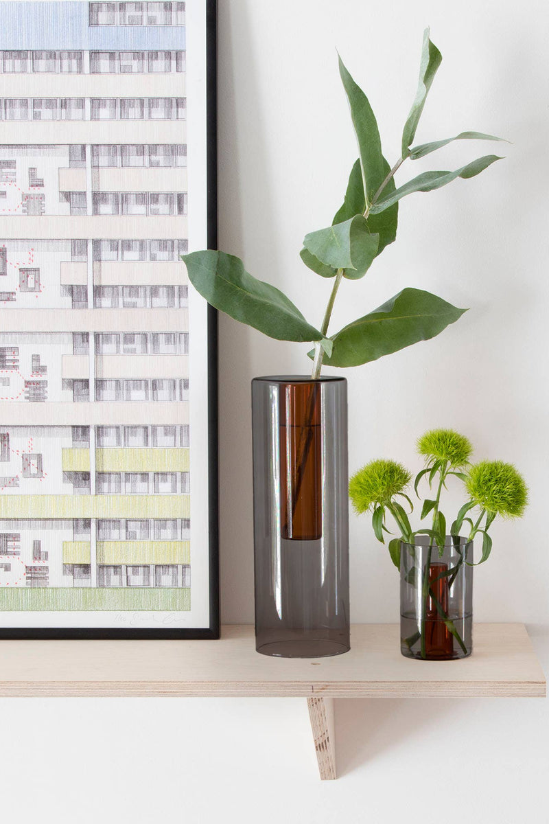 Reversible Glass Vase - Small: Mint/Violet