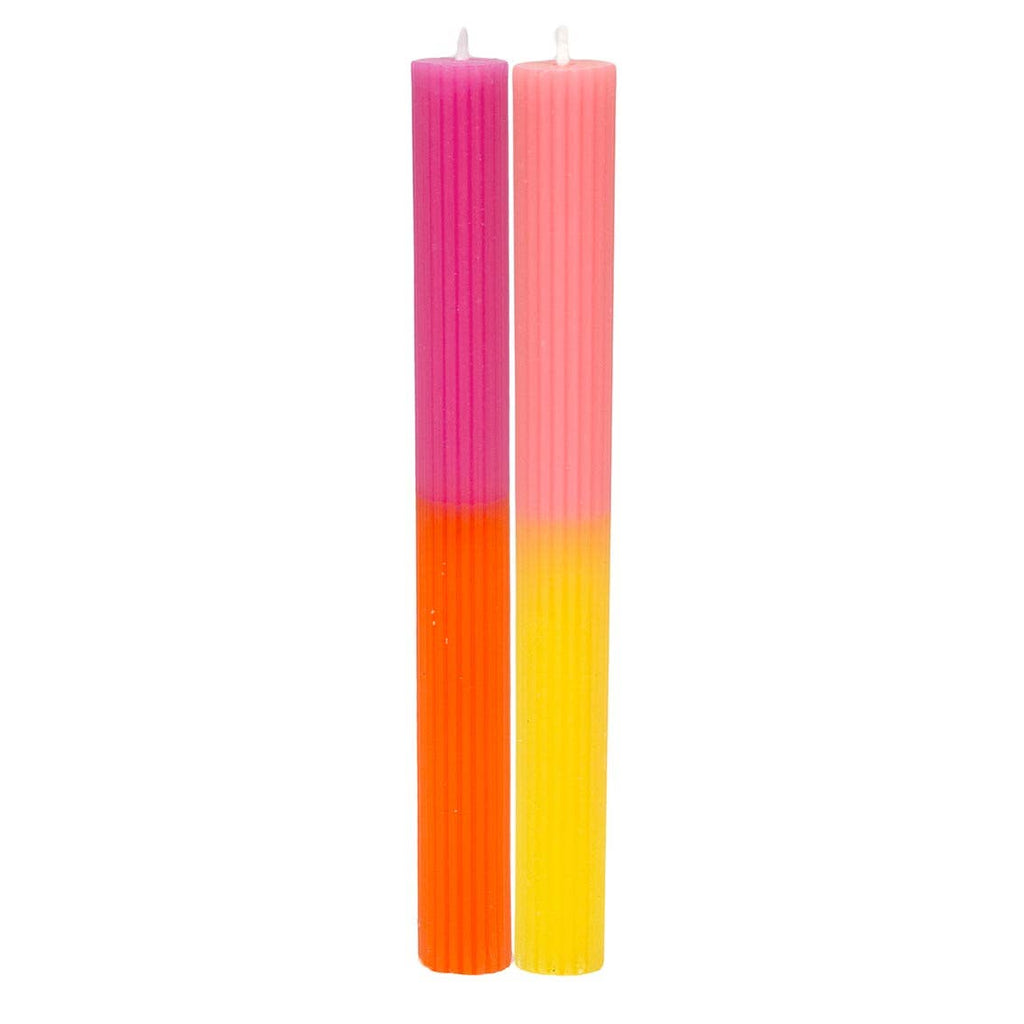 Pair of Ombre wax Candles - Pink
