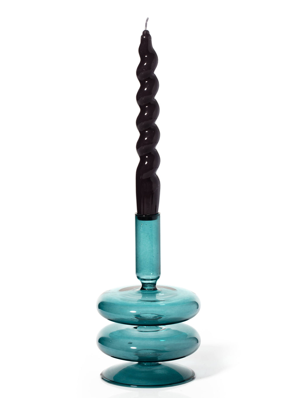 Maegen Glass Candle Holder - Ocean Teal