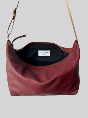 A4 - Merlot Leather with Tan Webbing