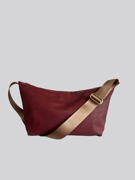 A4 - Merlot Leather with Tan Webbing