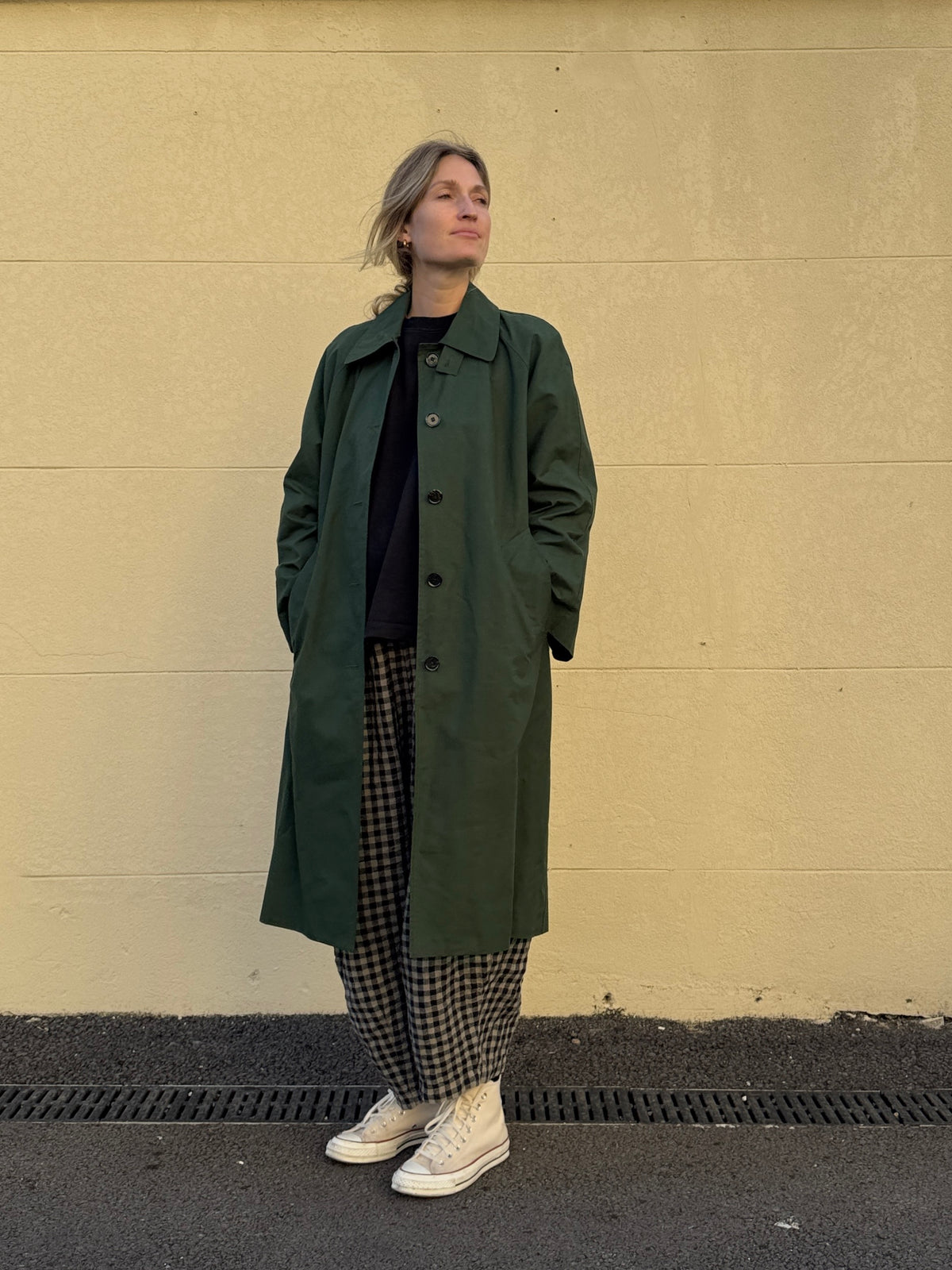 Water Resistant 100% Cotton Oilskin Overcoat - Dark Green