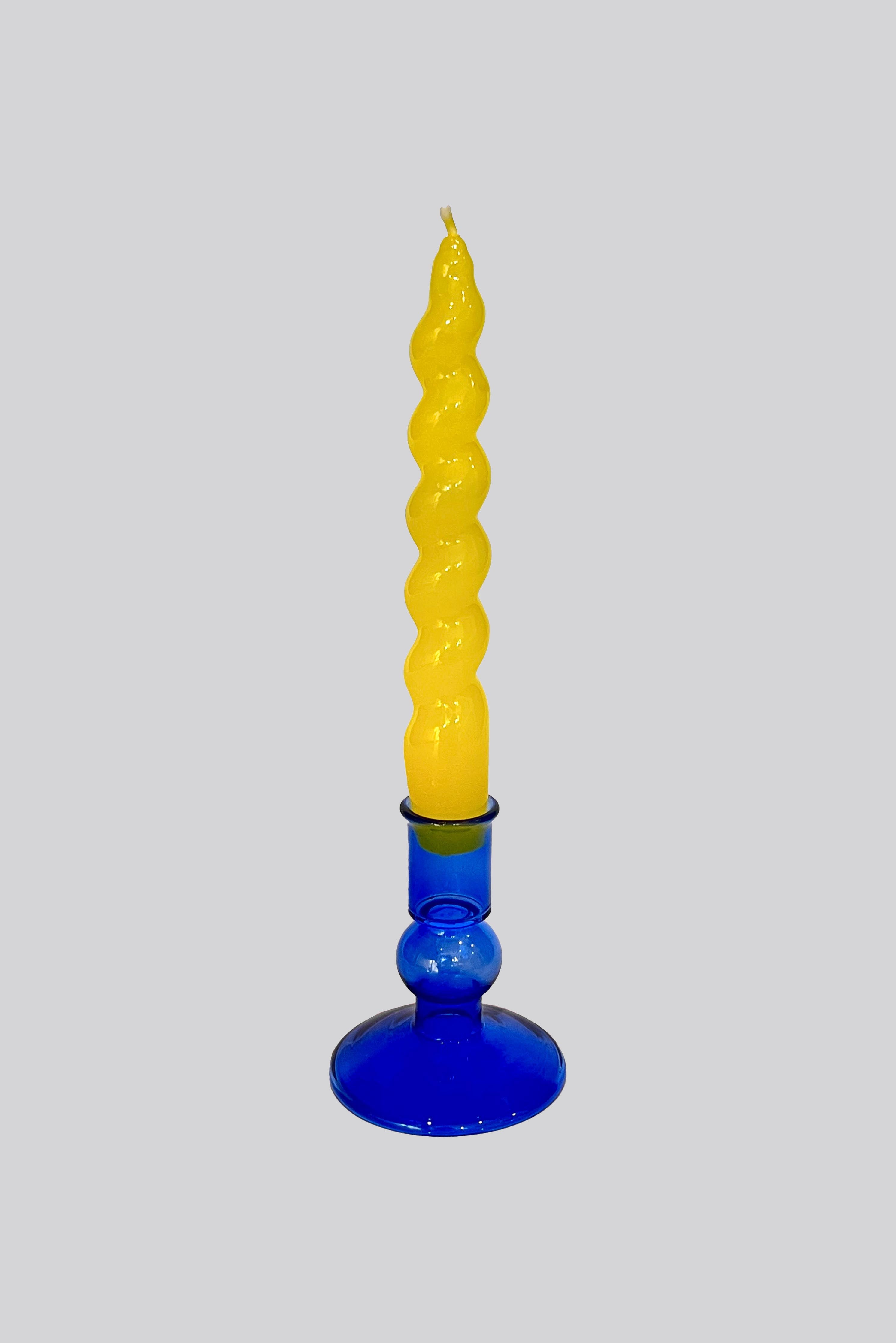Small Blue Glass Candlestick