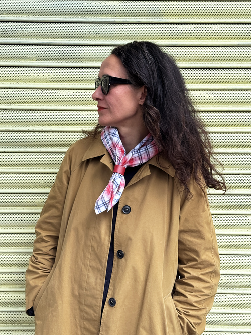 100% Cotton Scarf - Red, Blue & White Check