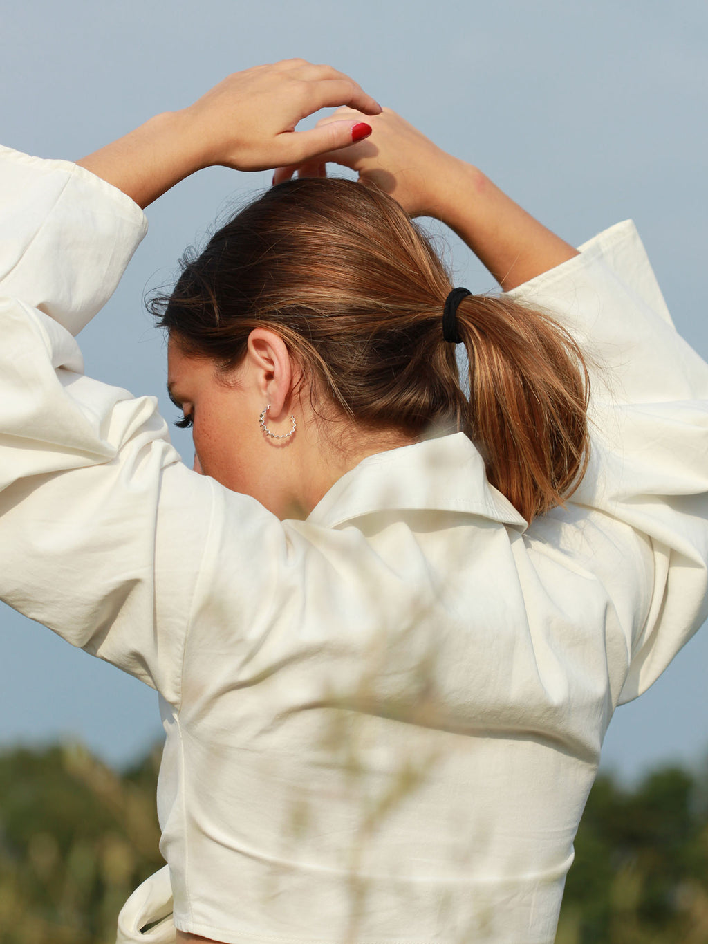 Classic Ondulée Recycled Silver Hoops by Olivia Taylor