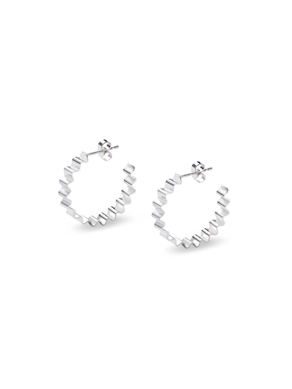 Classic Ondulée Recycled Silver Hoops by Olivia Taylor