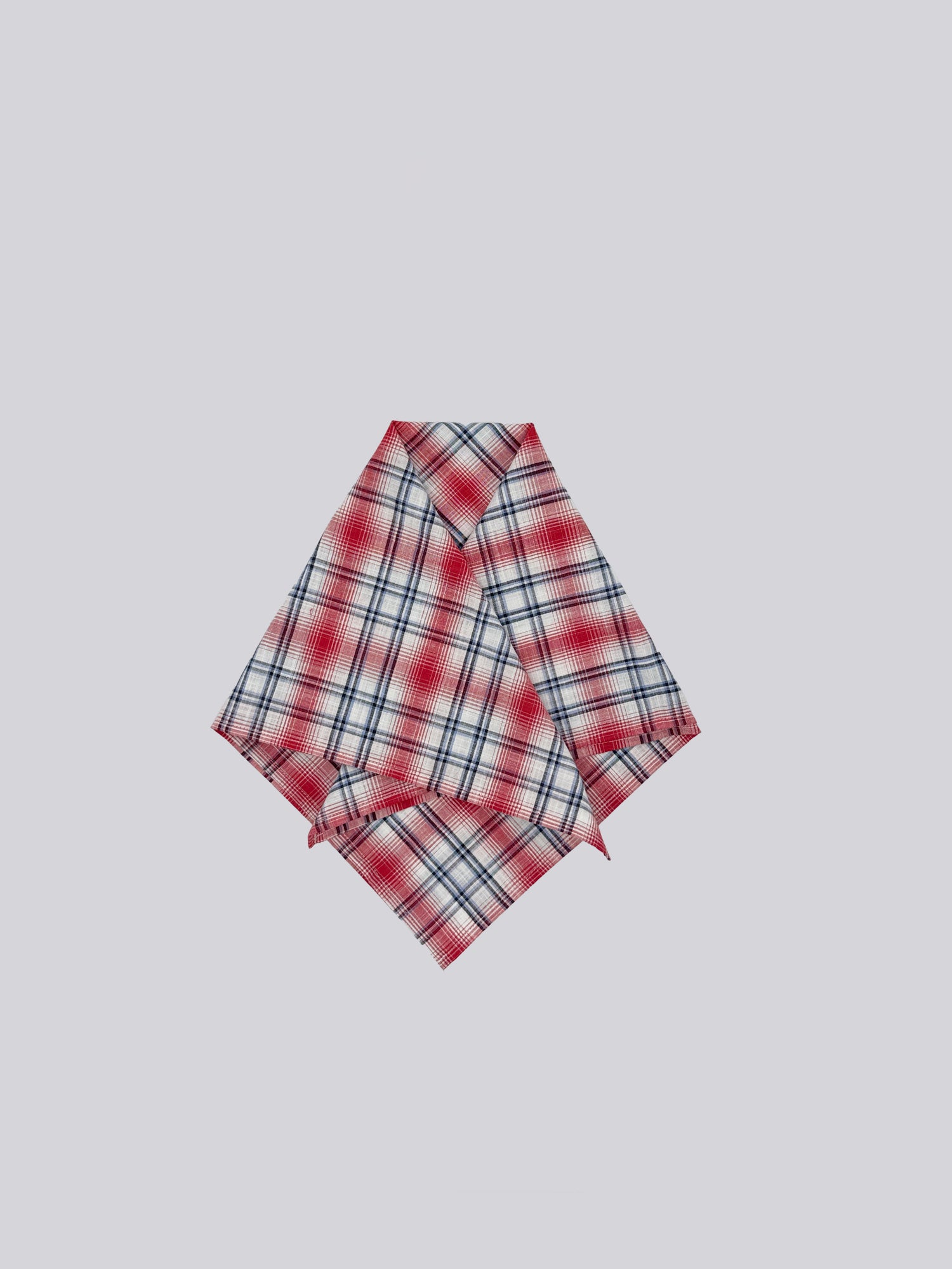 100% Cotton Scarf - Red, Blue & White Check