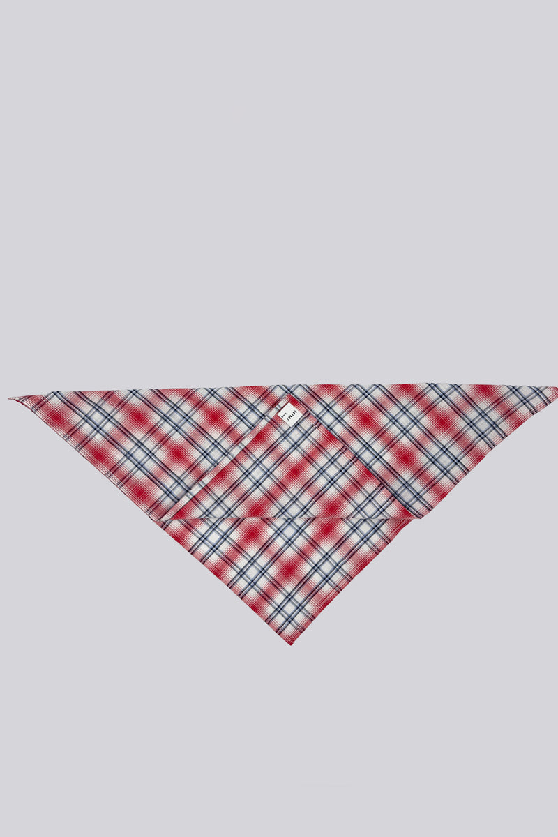 100% Cotton Scarf - Red, Blue & White Check