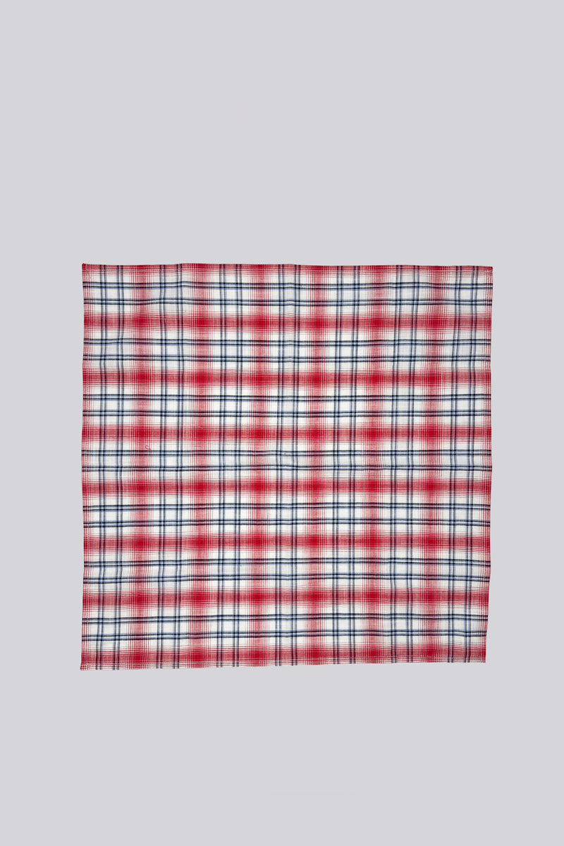 100% Cotton Scarf - Red, Blue & White Check