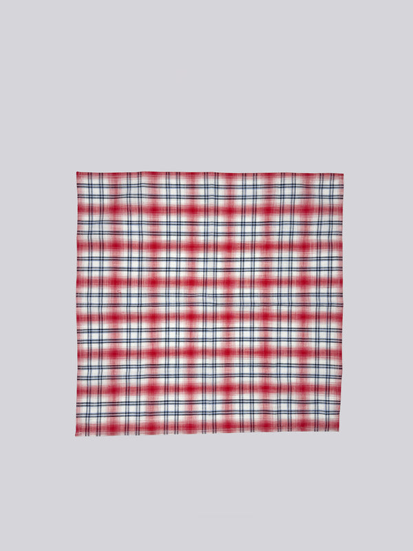 100% Cotton Scarf - Red, Blue & White Check