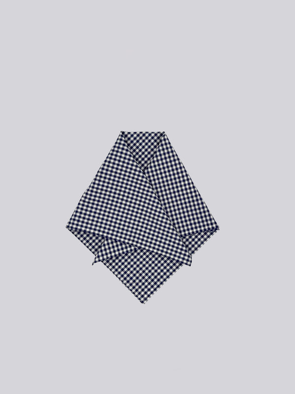 100% Cotton Scarf - Navy Gingham
