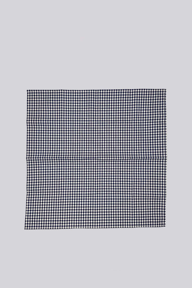 100% Cotton Scarf - Navy Gingham