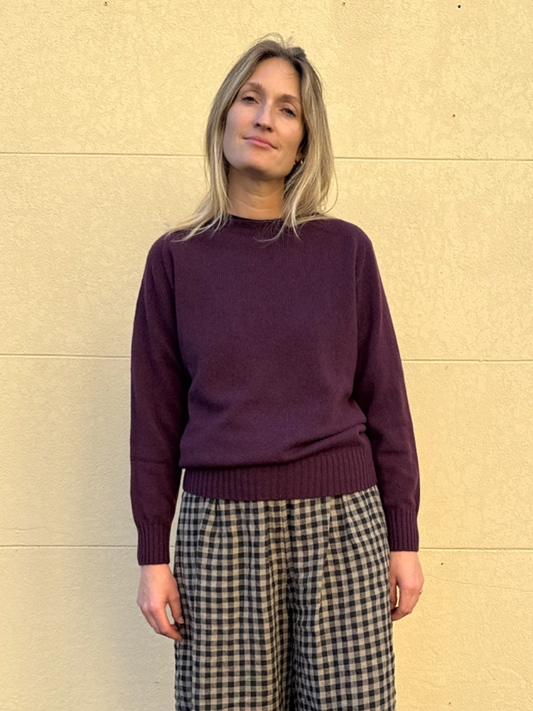 Crew Neck Knit - Cassis
