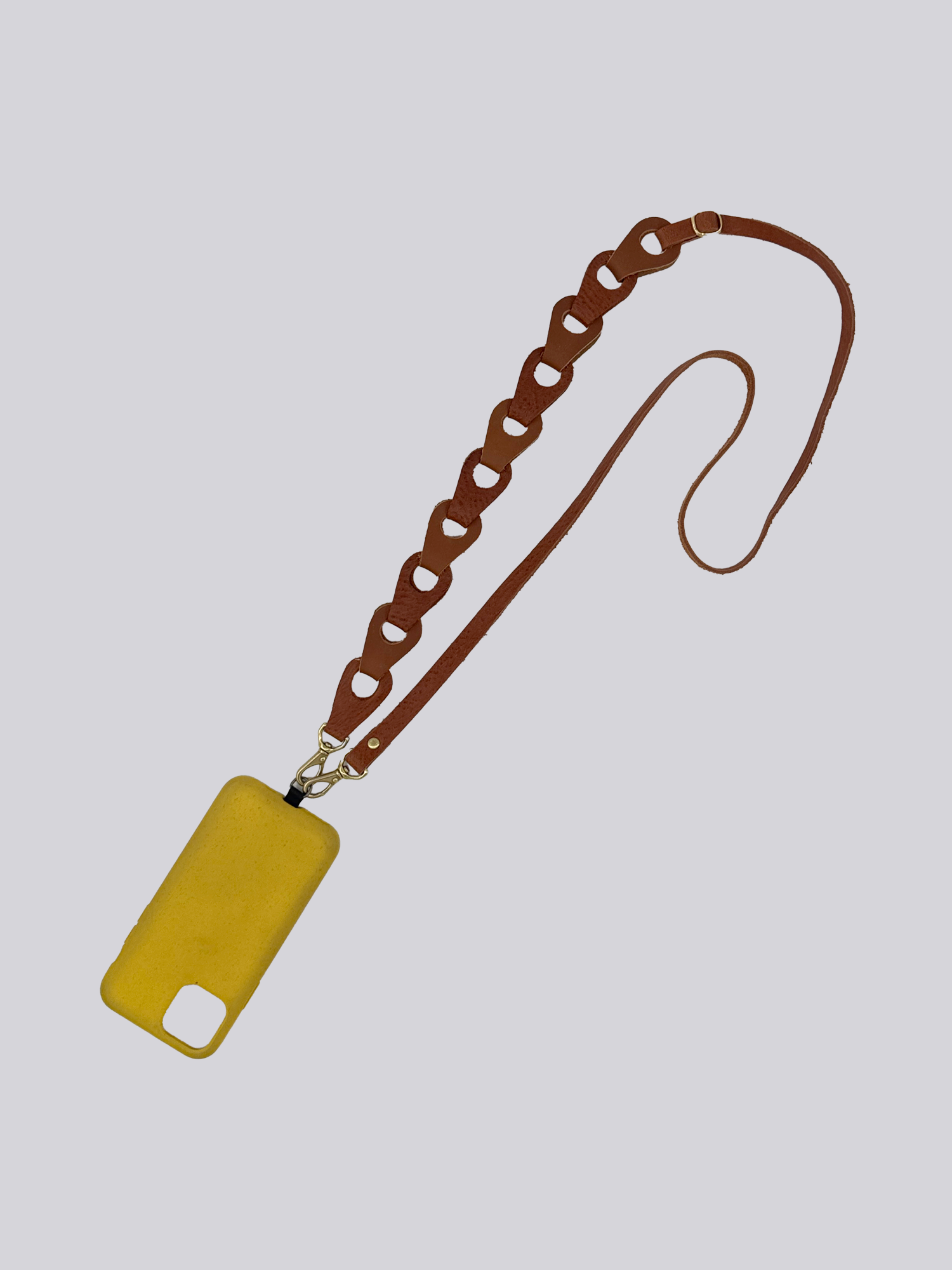 Linked Phone Strap - Grainy & Smooth Brown