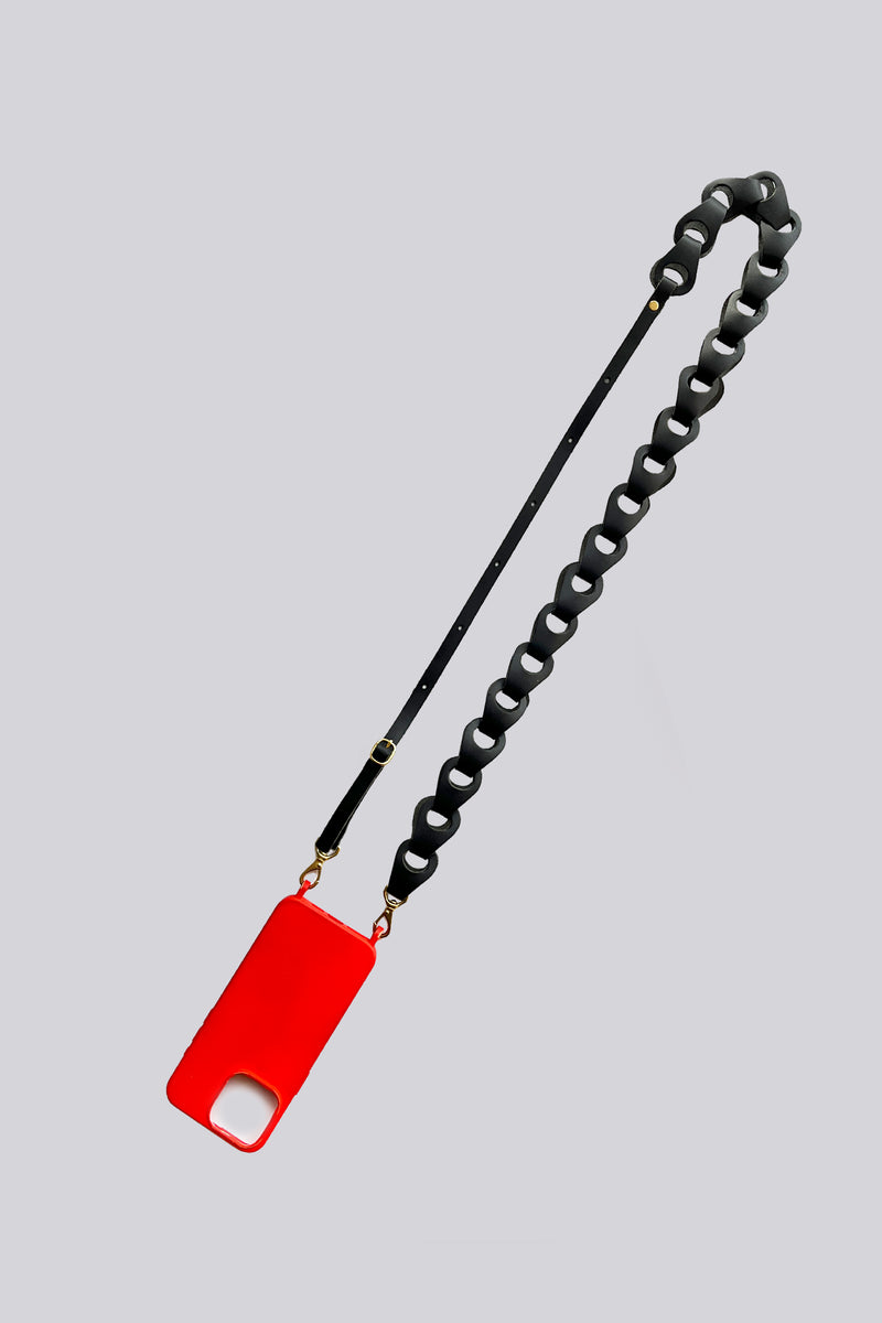 Linked Phone Strap - Grainy Black