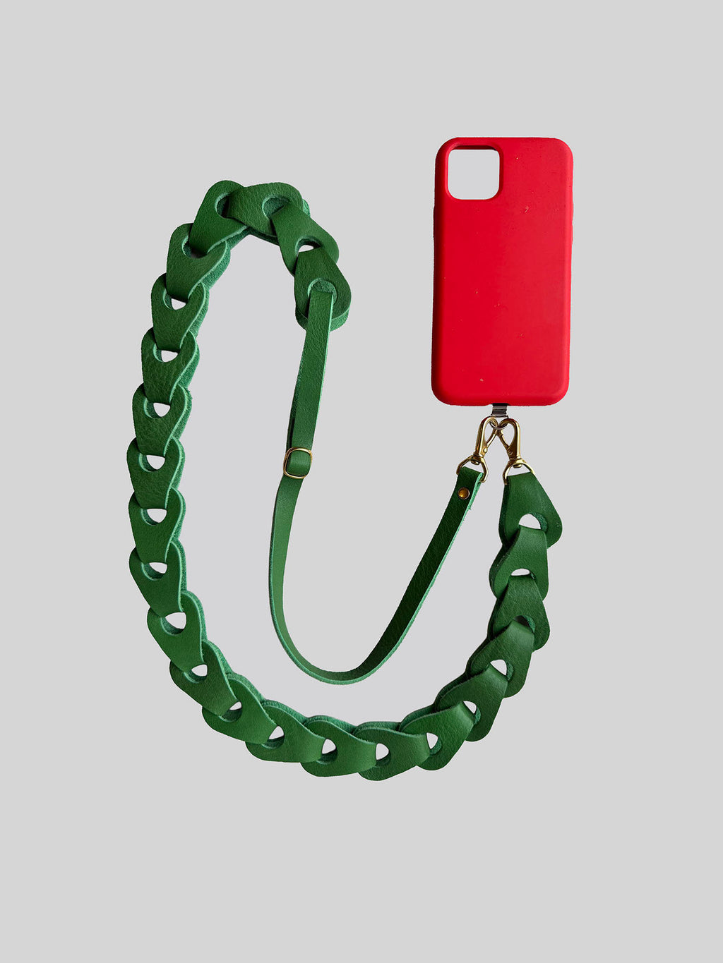 Linked Phone Strap - Grainy Green