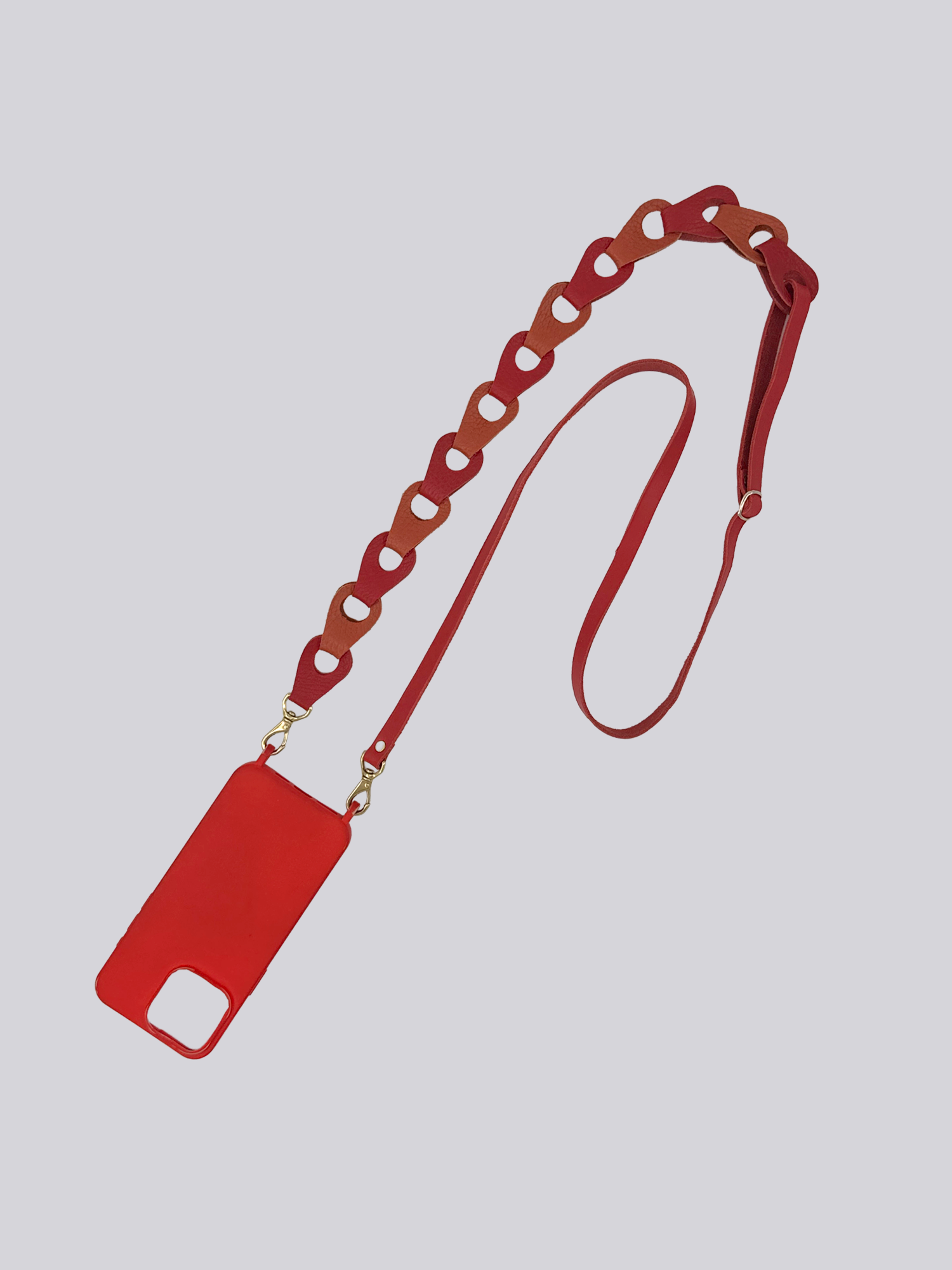 Linked Phone Strap - Grainy Red