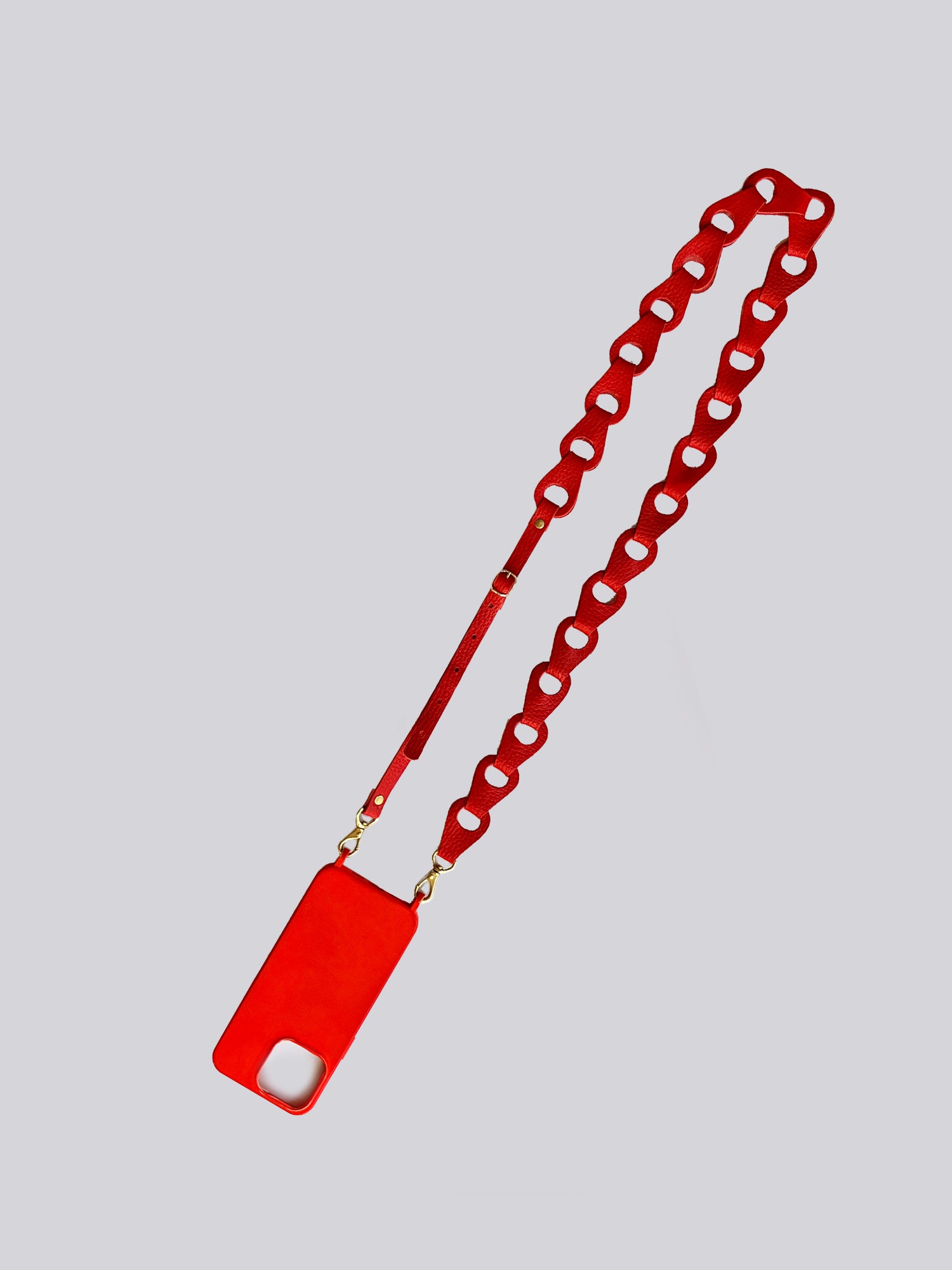 Crossbody Linked Phone Strap - Grainy Red