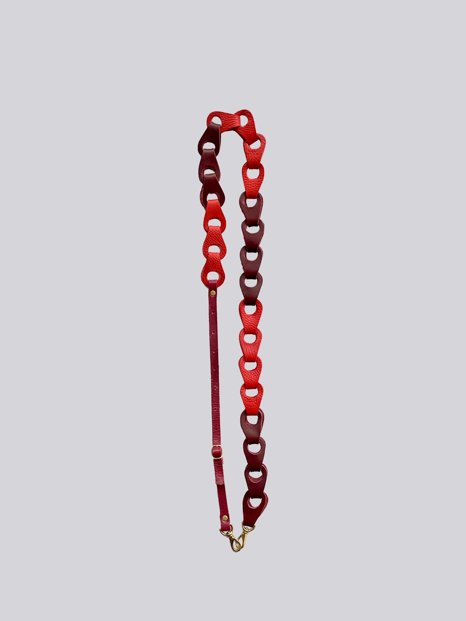 Crossbody Linked Phone Strap - Grainy Red & Merlot