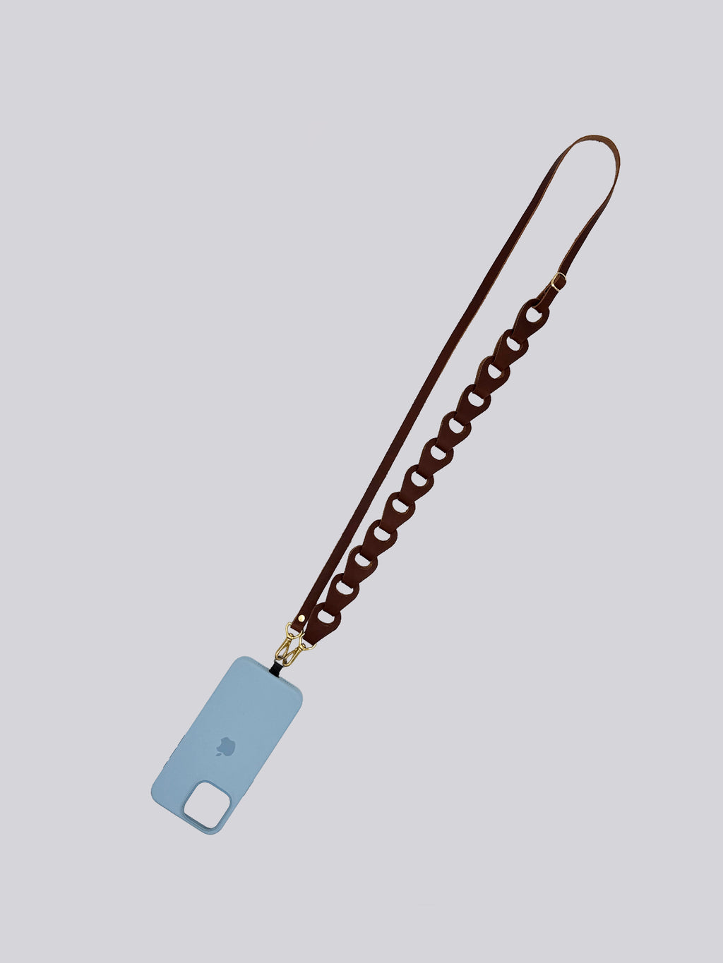 Linked Phone Strap - Smooth Brown