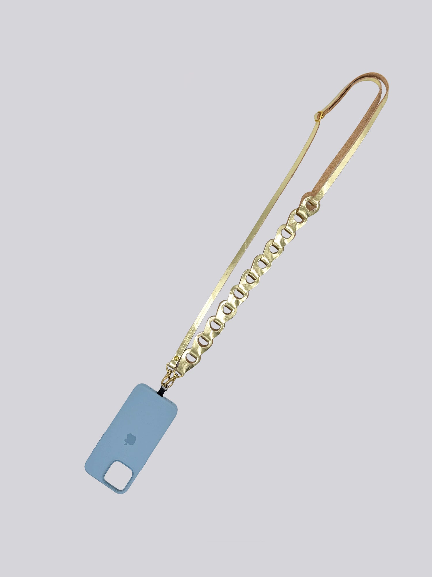 Linked Phone Strap - Smooth Metallic Gold