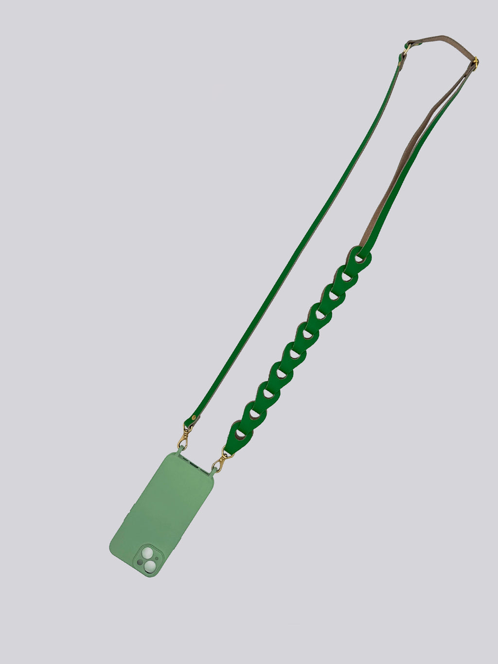Linked Phone Strap - Smooth Green