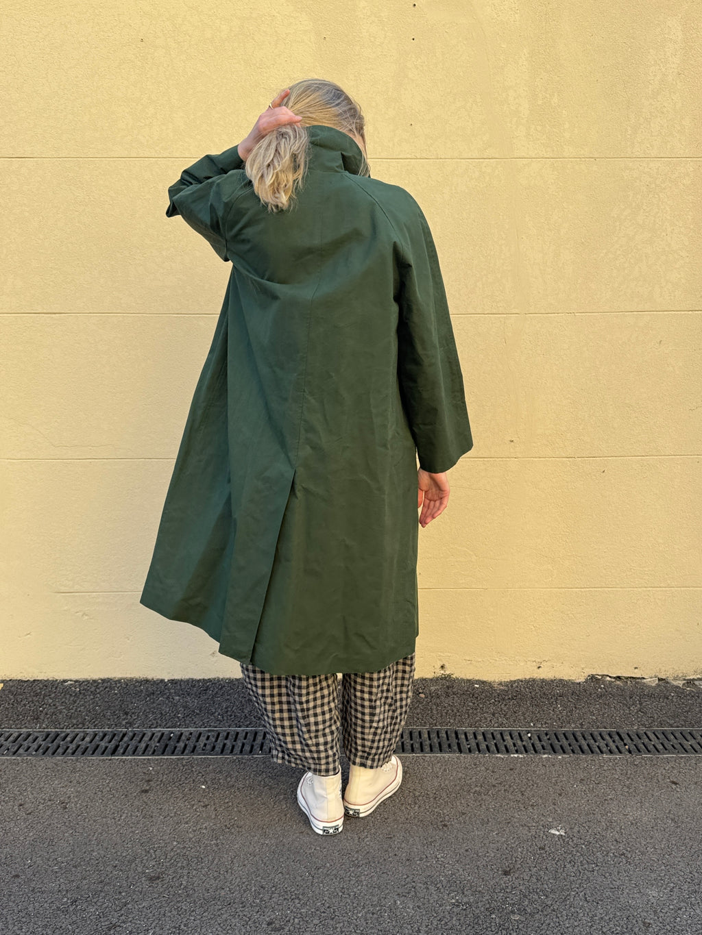Water Resistant 100% Cotton Oilskin Overcoat - Dark Green