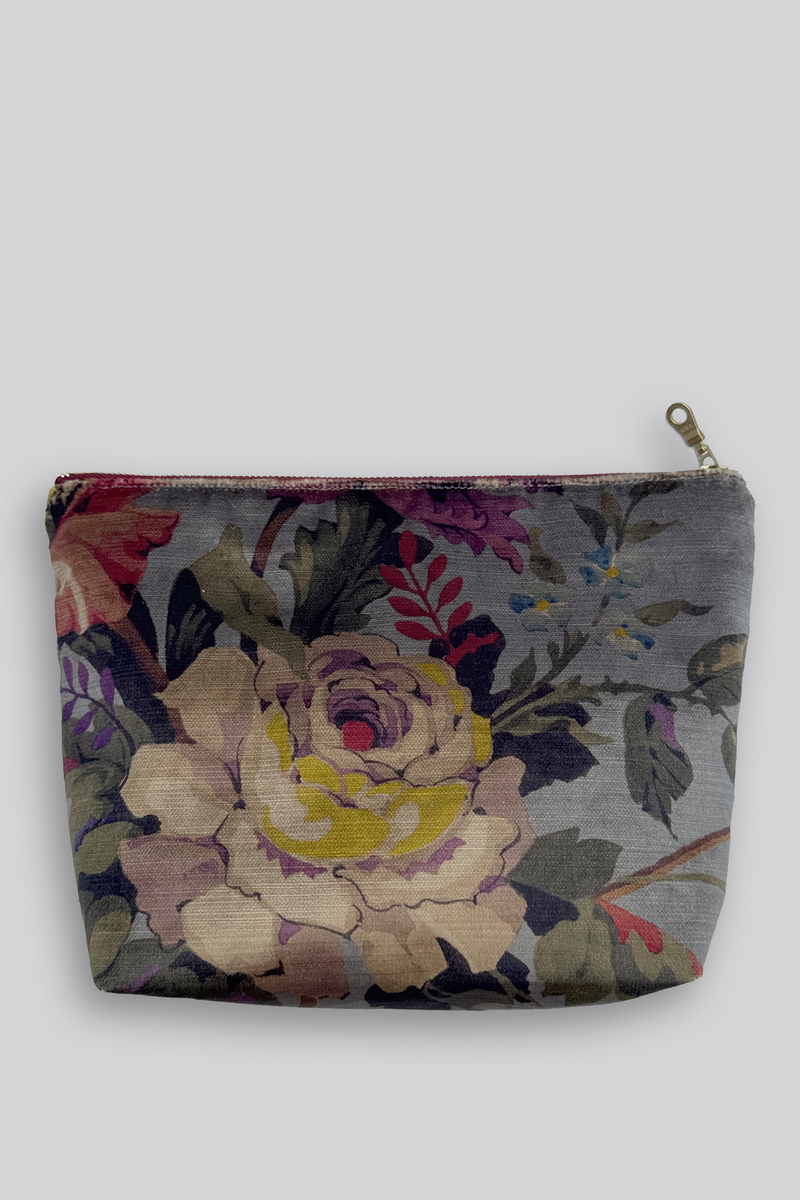 Large Fabric Pouch - Floral Velvet