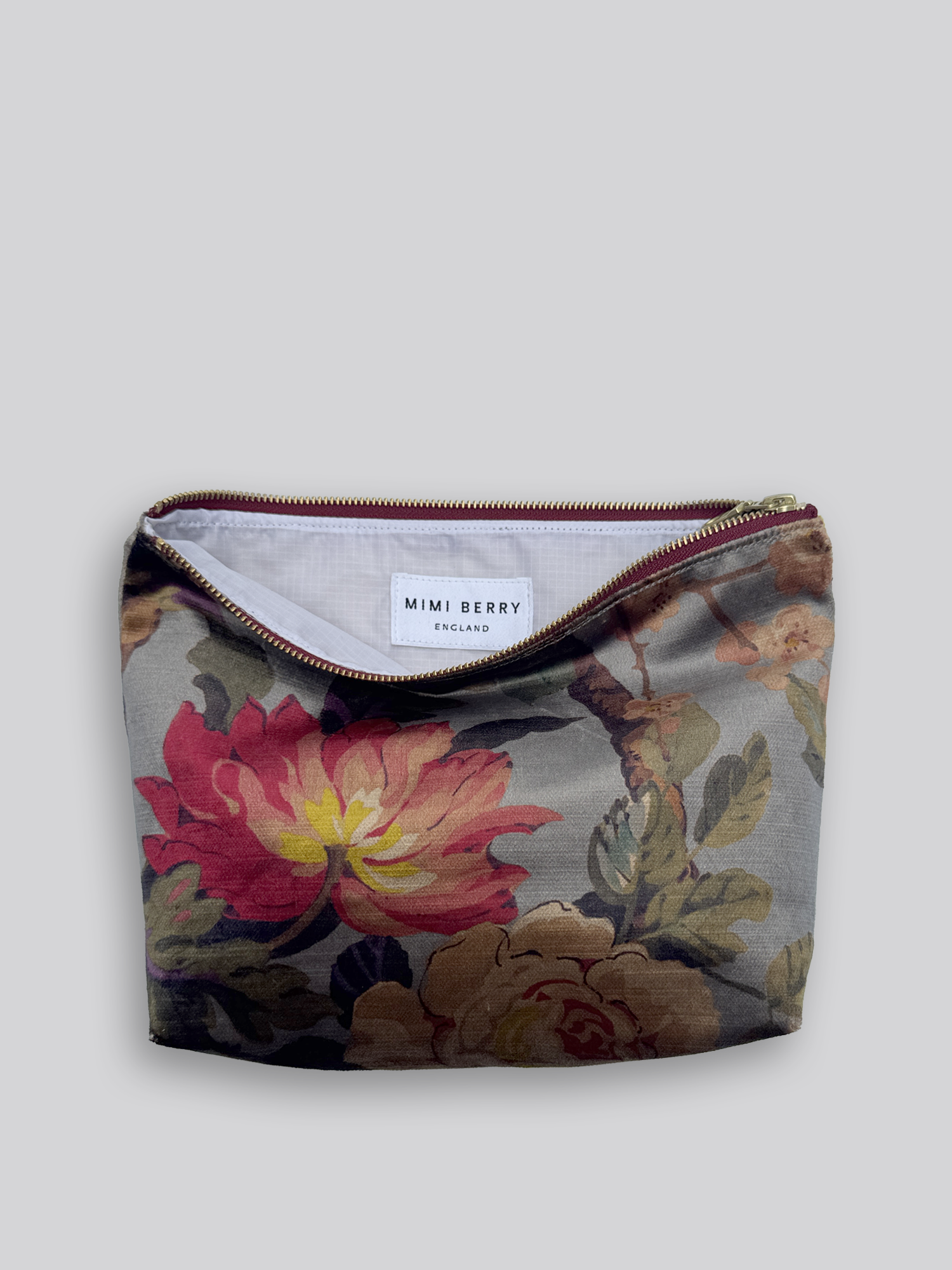 Large Fabric Pouch - Floral Velvet