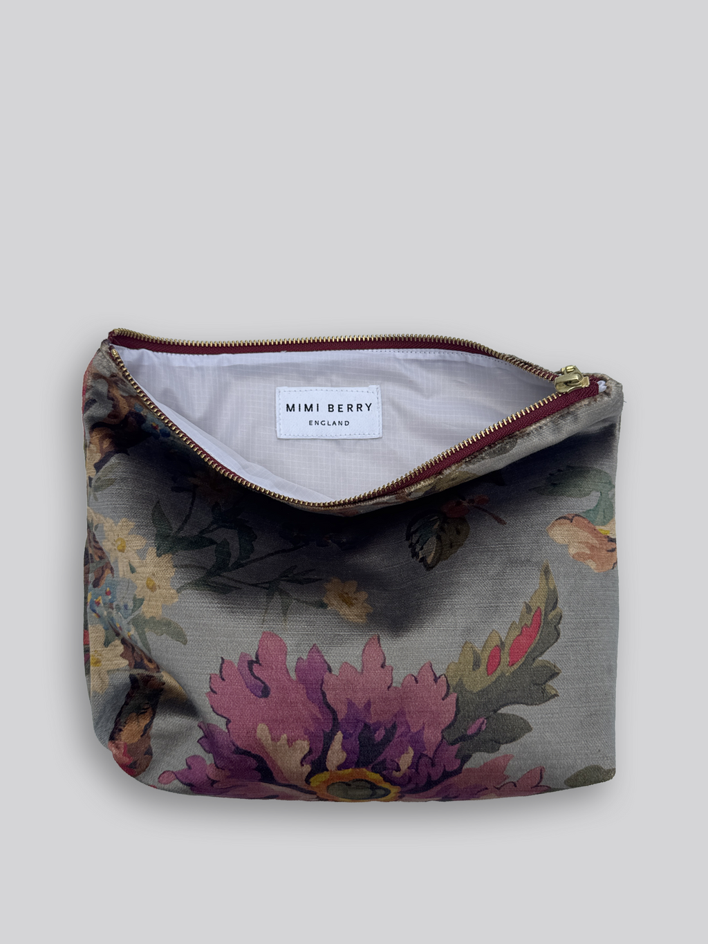 Large Fabric Pouch - Floral Velvet